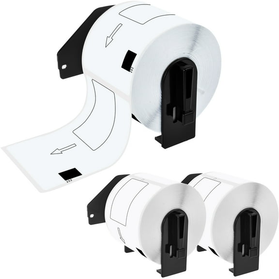 GREENCYCLE 3 Roll 62mm(2-3/7")x100mm(4") Standard Address Shipping Label Tape Compatible for Brother DK1202 DK-1202 with Cartridge Used in QL-500 QL-550 QL-570 QL-700 QL-800 Label Printer