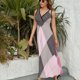 thumbnail image 3 of Vestido De Noche De Lujo Sin Mangas Para Mujer, Diamond Grid Vestido De Fiesta, 3 of 5