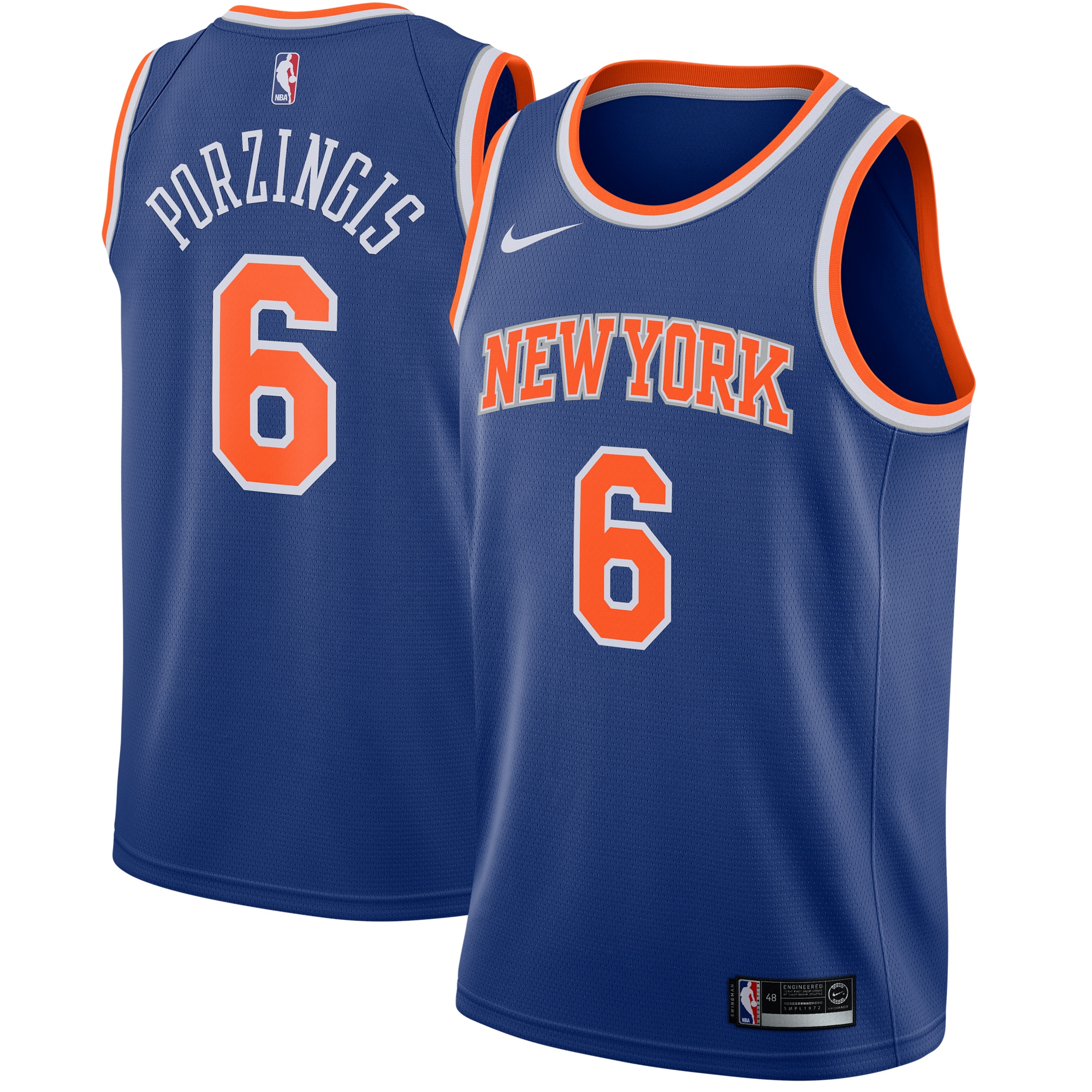 Kristaps Porzingis New York Knicks Nike Swingman Jersey Blue - Icon Edition - image 1 of 3