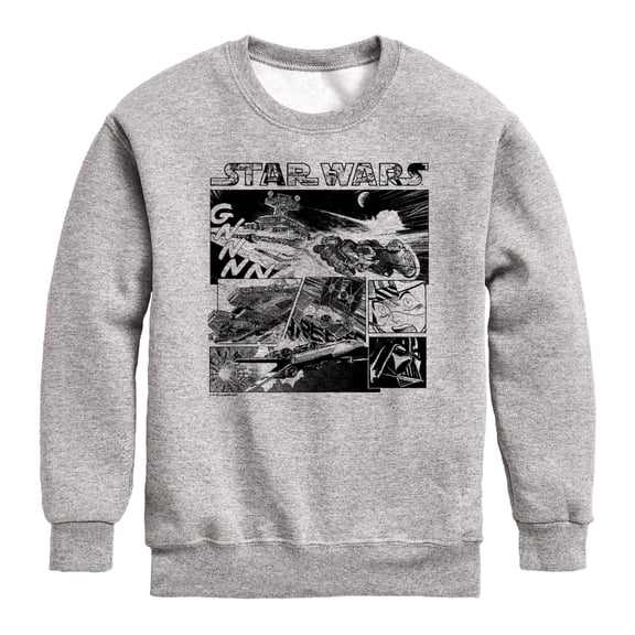 Star Wars - Comic Panel - Youth Boys Crew Fleece Sweatshirt