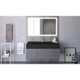 thumbnail image 5 of Nile 48" Gray Wood Floating Vanity with Black Top and Gold Trim, 5 of 8