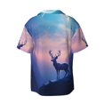 thumbnail image 4 of Goofa Night Sky Elk Printed Men's Casual Short-sleeved Shirt,Lightweight Breathable Button-down,Summer Casual men's top,Versatile Fashion shirt-3X-Large, 4 of 7