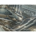 thumbnail image 3 of Ambesonne Art Nouveau Quilted Coverlet 3 Pcs, Panorama of a Pool Hall, Queen Size, Pale Taupe Blue Grey, 3 of 4