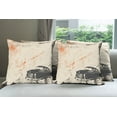 thumbnail image 6 of Ambesonne Vintage Throw Pillow Cover 4 Pack, Old Fashioned Car Art, 20", Beige Black, 6 of 7