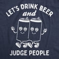 thumbnail image 2 of Mens Funny T Shirts Lets Drink Beer and Judge People Sarcastic Drinking Graphic Novelty Tee for Men Graphic Tees, 2 of 9