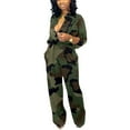 thumbnail image 5 of Awdenio Women's Jumpsuits, Rompers & Overalls , Women Fashion Wide Leg Pants Pocketed Long Sleeve Camouflage Jumpsuit, 5 of 9