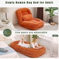 thumbnail image 3 of Aukfa Fold Lazy Sofa Bed, Floor Chair Small Couch with 5 Adjustable for Living Room, Plush Fabric,Orange, 3 of 9