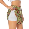 thumbnail image 2 of Bixox Women's Cartoon Fire Truck pattern 2 in 1 Running Shorts - Lightweight Athletic Workout Gym Yoga Shorts Liner with Pockets - Medium, 2 of 7