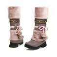 thumbnail image 2 of YLYL Winter Snow Boots for Women Fur Lined Furry Warm Lace up Anti-Slip Mid Calf Knight Boots, 2 of 7