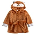 thumbnail image 1 of Kids Baby Coral Fleece Bathrobe Hooded Terry Robe Pajamas, 1 of 6