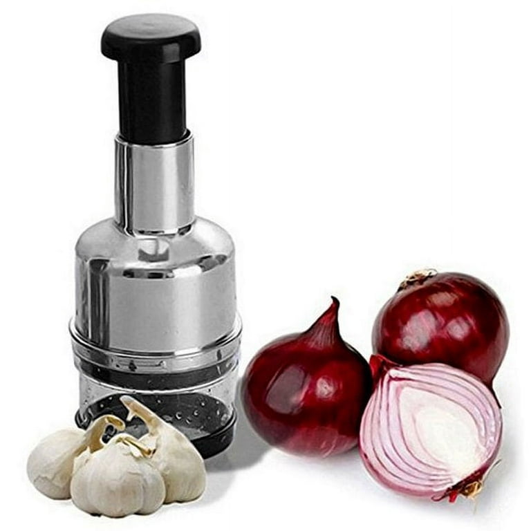 Food Chopper, Stainless-Steel Manual Hand Garlic, Onion, Nuts, Vegetab –  Genoz