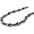 thumbnail image 2 of Healing Crystal Hematite Necklace for Men, Women, Stylish Twist Beaded Necklace, Healing Body, Versatile Fashion Jewelry, Black, 17 Inches, 2 of 5