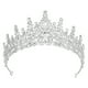 thumbnail image 1 of Tiara de corona de reina de cristal de imitación Unique Bargains Tono plateado blanco, 1 of 7