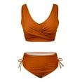 thumbnail image 7 of Xunlbb Swimsuits-Womens Two Piece Women Swimsuit Fashion Split Solid Swimwear Swim Top with Shorts, 7 of 7