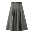 thumbnail image 5 of Ydojg Women Skirts Casual Dress Mid Length Suit Skirt A Line High Waisted Pleated Skirt Daily Half Suit Skirts Grey M, 5 of 9