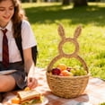 thumbnail image 4 of 16" Rattan Bunny-Shaped Easter Basket – Natural Woven Storage & Decor for Adults – Perfect as Easter Gift Basket for Her, Spring Home Decor or Blanket Organizer, 4 of 6