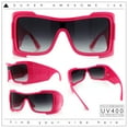 thumbnail image 6 of XXL Curved Wrap Around Rectangular Thick Arm Sport Plastic Sunglasses Fuchsia - Smoke, 6 of 8
