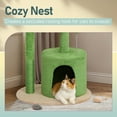 thumbnail image 4 of Xilee  33" Green Flower Cat Tower for Indoor Cats, Cat Tree with Sisal Covered Scratching Post, Cozy Condo, Plush Perches and Fluffy Balls for Indoor Small Cats, 4 of 7