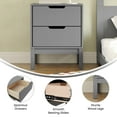 thumbnail image 3 of Emma + Oliver Kids Double-Drawer Night Stand with Gray Solid Wood Frame, Side Table for Kids Bedroom, 3 of 10