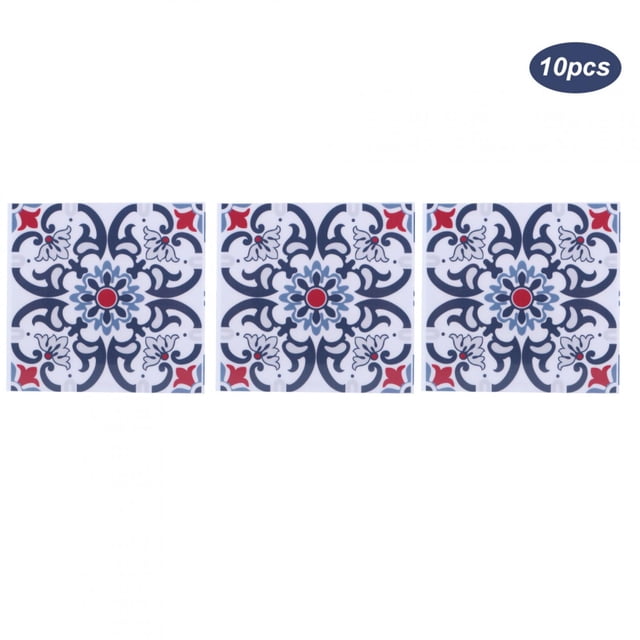 Ceramic Tile Sticker,10Pcs Household Waterproof Kitchen Bathroom Sticker Kitchen Sticker Streamlined Design