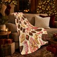 thumbnail image 3 of Assorted Chocolate Box Pattern, Festive Holiday Scene, Warm Flannel Blanket for Living Room and Reading Nook with Detailed Artwork, Art Lovers Friendship Gift, Festive Home Decor, 3 of 9