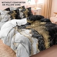 thumbnail image 3 of Orylavena Black and Gold Marble Microfiber Duvet Cover Set, Twin, 3-Piece, 3 of 8