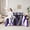 Black Purple Gray White, variant on Manfei Pink Gray White Black Twin Bedding Sets 7-Piece, Contemporary Geometric Bedding Comforter Set, Aesthetic Lines Stripes Sheet Sets, Super Cozy Room Decor