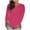 Hot Pink, variant on BiZtdJrK T Shirts for Women Oversized Crew Neck Long Sleeve Casual Shirt Solid Basic Tees Buttery Soft Fall Tops Hot Pink S