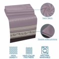 thumbnail image 5 of Flowers Bed Runner for Cal King Size Bed, Boho Purple Floral Brown Purple Stripes Soft Bedding Scarf Bedding Protector Slipcover Sofa Throw for Bedroom Hotel Guesthouse, 5 of 8
