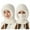 White, variant on YUEHUA Womens Knit Beanie Hat Fleece Lined Winter Scarf Mask Set Snow Caps Plush Earmuff Skull Hats with Pompom