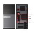 thumbnail image 2 of Dell Optiplex 3010 Tower PC Computer Core i5 3470 8GB 250GB HDD DVDROM Windows 10 Home Power cord, Keyboard, Mouse, WiFi Refurbished, 2 of 3