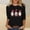 Black, variant on Amidoa Christmas Womens Tops Black 3/4 Sleeve Boat Neck Basic Tee Fashion Santa Prints Blouses Ladies Blouses L