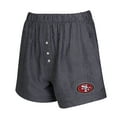 thumbnail image 2 of Women's Concepts Sport  Charcoal San Francisco 49ers Two-Pack Stripes and Solids Boxer Shorts Set, 2 of 5