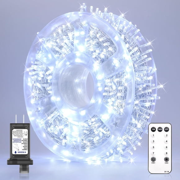 Cadena de luces LED Soiarllt, 75 m, 600, resistentes al agua, 8 modos