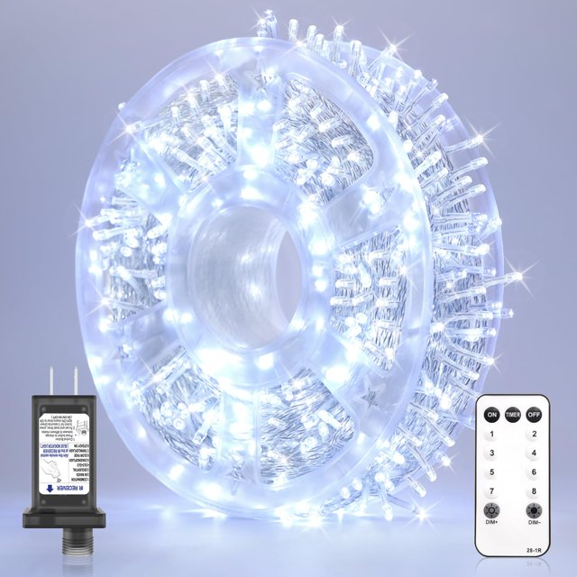 Cadena de luces LED Soiarllt, 75 m, 600, resistentes al agua, 8 modos