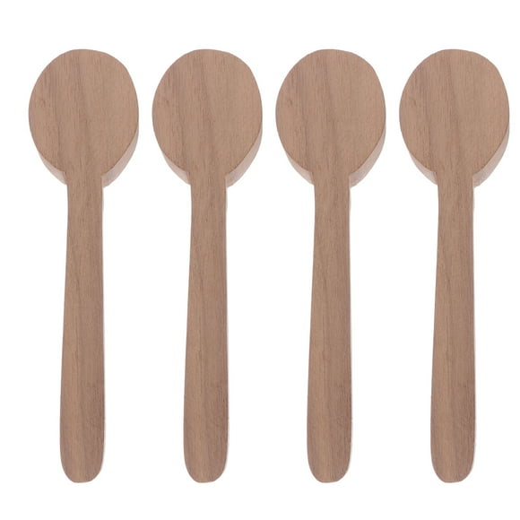 4 Pcs Cuillères à Condiments Cuillères en Bois Brun Clair pour Usage Domestique