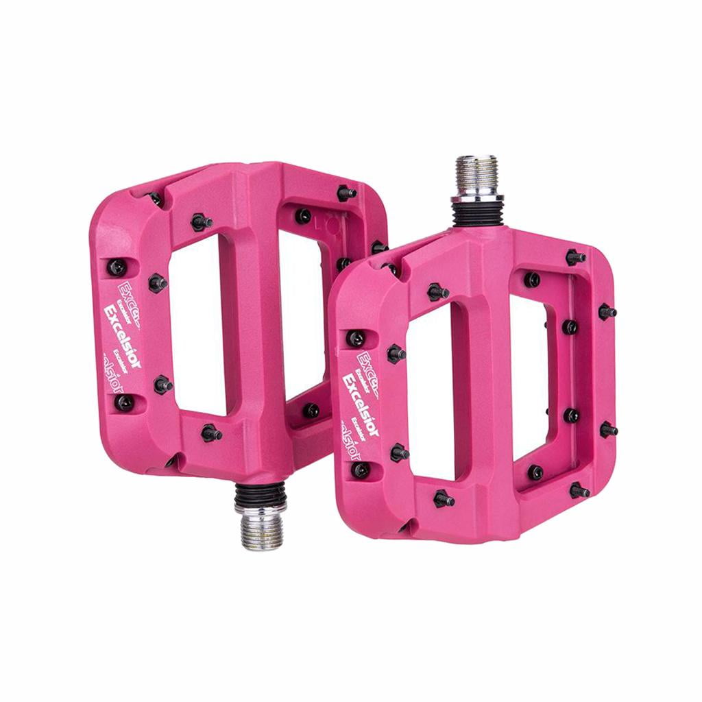Pedals, NonSlip Durable light Nylon Fiber Bike Flat Pedals, 3 Bearing Pedals for 9/16 dle