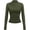 Army Green, variant on Going Out Tops for Women Long Sleeve Mock Neck Ruched Work Tops,Office Business Casual Tops,Modest Asymmetrical High Neck Fitted Elegant Dressy Shirt,Cinched Waist,Fall Clothes,Undershirt