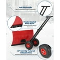 thumbnail image 6 of Heavy Duty Metal Snow Shovel with Wheels, 7-Position Adjustable Handle & Blade Angle, Rolling Snow Pusher for Driveway & Sidewalk, 6 of 7