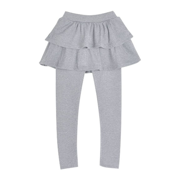 EnJoCho Kids Girls Warm Cute Cake Culottes Leggings with Ruffle Tutu Skirt Pants Little Girls Footless Leggings with Ruffle Tutu Skirt Pants Baby Kids Summer Casual Wear