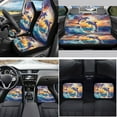 thumbnail image 2 of Yuyamidu Dolphin Car Seat Cover Sunset Automobile Floor Mats Steering Wheel Cover Seatbelt Pads Auto Handbrake Cover Set Coasters 15pcs Car Accessories Set, 2 of 6