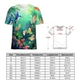 thumbnail image 2 of Flower Hummingbird Womens Tops Women's Fashion Casual Short Sleeve Flower Print Round Neck Pullover Top Blouse, 2 of 6