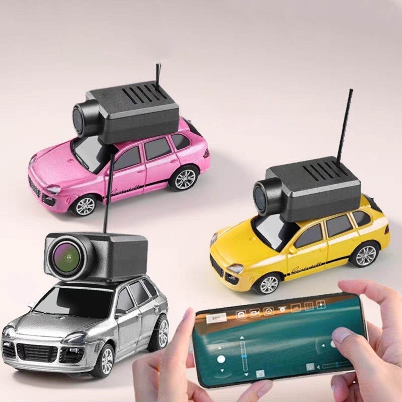 1/64 FPV RC Car, APP Controlled Drift Car, 2025 New Mini RC Cars with Camera - APP Controlled Mini Racing Vehicle with 720P Camera, LED Lights & 3 Speed Modes | 4WD Micro Vehicle for Adults, Gift