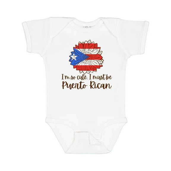 Inktastic I'm So Cute, I Must Be Puerto Rican Sunflower Boys or Girls Baby Bodysuit