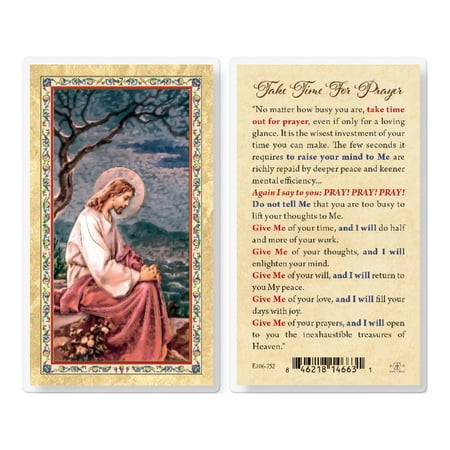

Take Time for Prayer Gold-Stamped Laminated Catholic Prayer Holy Card with Prayer on Back Pack of 25