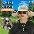 thumbnail image 5 of Bxaolu Solar Fan Hat, Outdoor Wide Brim Sun Hat with 2 Solar, Hat with Solar Fans Built in, 3 Speed Fishing Hat with Fan for Men Women, Waterproof Outdoor Hiking Camping Fishing Hat, Black, 5 of 8