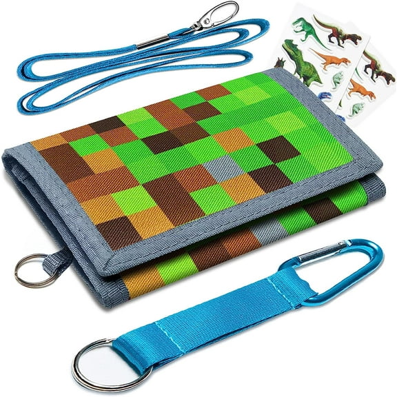 Outdoor Kids Wallet for Boys and Girls Ages 4-18, Tri-Fold Wallet for Toddler/Teen Boys with Zippered Coin Pocket and Card Holder, Novelty Wallet for Kids Birthday Gift