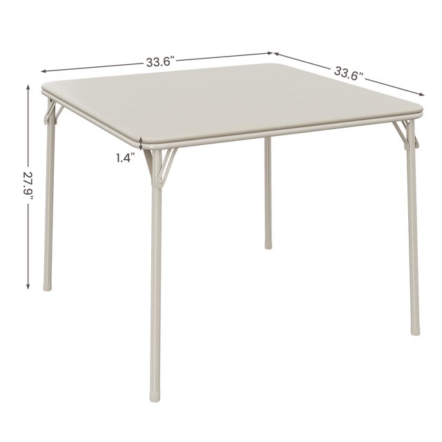 Kojooin Lightweight Square Card Table, PU Cushion, Folding, 33.6"