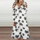 thumbnail image 2 of El vestido estampado sexy de bolsillo con cuello en V suelto casual de talla grande de invierno para mujer de la moda Fridja  yut5510, 2 of 5