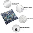 thumbnail image 4 of Acheng  Moroccan Blue Throw Pillow Cushion Cover, Oriental Petals Swirling Vintage Art Mosaic, Royal Folk Decorative Square Accent Pillow Case for Living Room and Bedroom,  2 pcs White, 4 of 6